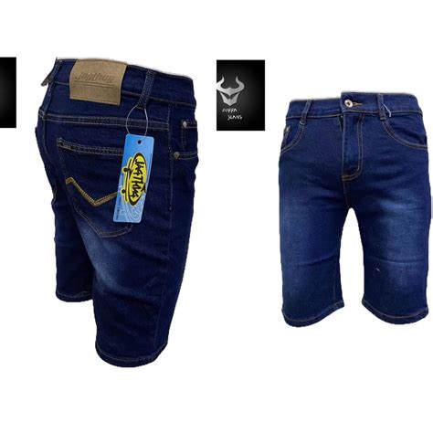 JagThug maong short dark blue for men fit to (28-36) COD | Shopee ...