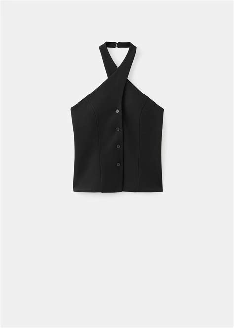 Chaleco cuello halter botones - Mujer | MANGO España (Península y Baleares)