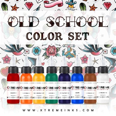 OLD SCHOOL TATTOO COLOR INK SET XTREME (MADE IN USA)