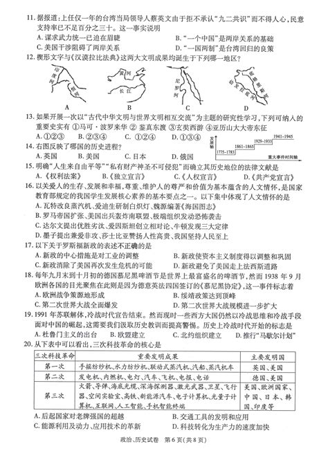 2017年青海西宁中考历史真题(2)_中考历史真题_中考网