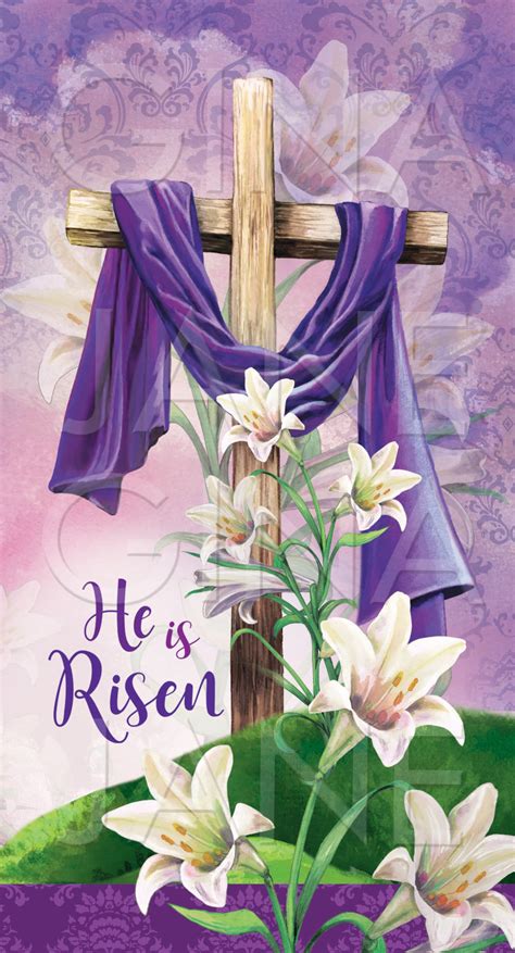 Easter Cross He is Risen JPG Artwork | Easter Cross Wreath Sign DIY ...