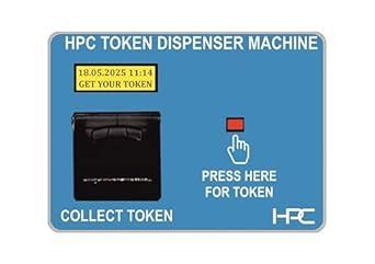 HPC 1 Button Token Dispenser Printer Machine with Battery. Model ...
