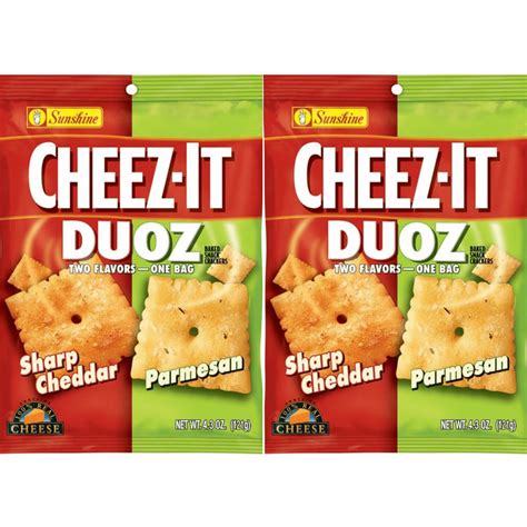 Cheez-It Duoz Cheese Cracker, Sharp Cheddar & Parmesan, 100% Real ...