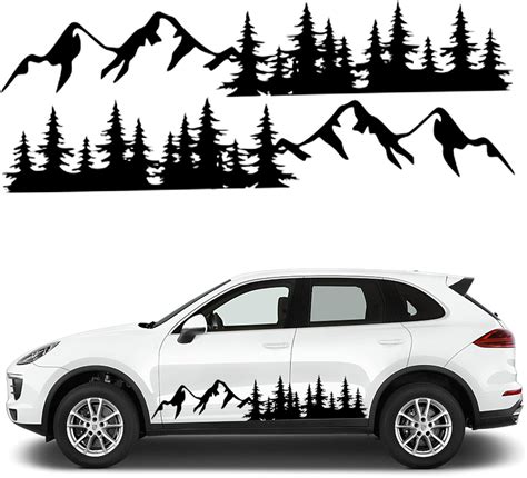 Buy Fochutech Mountain Car Decals Large, Tree Forest Graphics Car ...