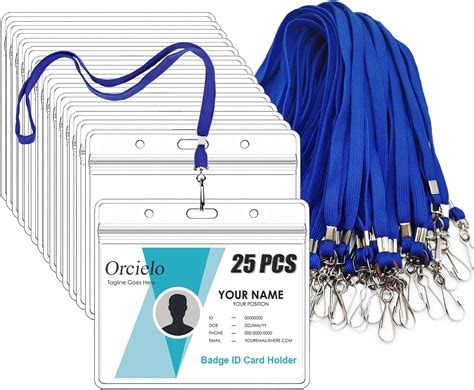 Amazon.com : 25Pcs Clear Plastic Horizontal Name Tags Badge ID Card ...