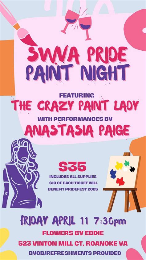 SWVA Pride Paint Night, 1010 Montrose Ave SE Roanoke, VA 24013, 11 ...