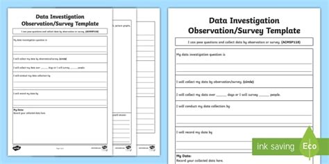 Data Investigation Observation/Survey Template - Twinkl
