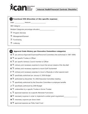 Fillable Online askican Internal AuditFinancial Controls Checklist ...