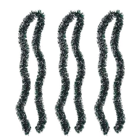 Buy Go Hooked Set of 3 Green Tinsel Garlands, Artificial Christmas ...