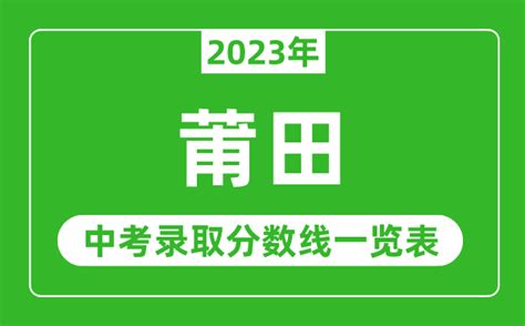 2023莆田中考录取分数线 最低控制线是多少_初三网
