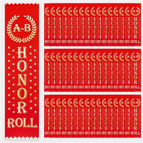 Amazon.com : A-B Honor Roll Award Ribbons Red Honorable Mention Ribbon ...