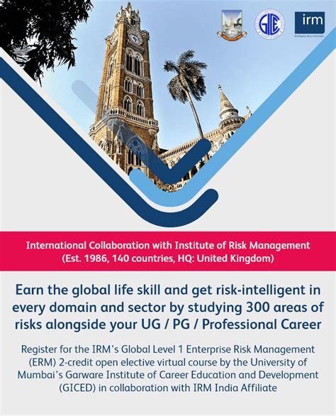 IRM's Global Level 1 ERM Open Elective Virtual 2 Credit Course for MU