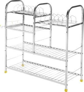 IRONTECH Utensil Kitchen Rack Steel Kitchen Care | 4 Shelf Dish Rack ...
