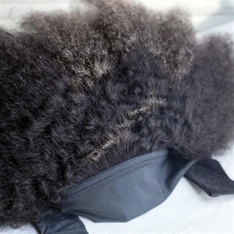 Perruque bandeau à boucles frisées afro en cheveux humains, densité de ...
