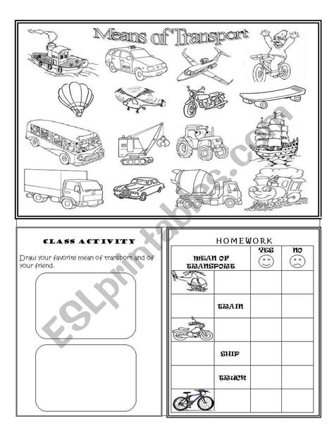 Means of Transportation Worksheet 的图像结果