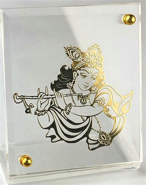 shree kreations Krishna Car Dashboard Idol Table Top Frame | Gold ...