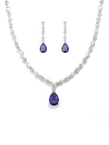 Buy PRIVIU Studio Rhodium Plated Purple American Diamond AD Stone ...