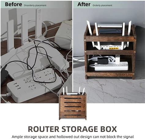 Ventilated Router Cover Organizer Wooden Router Shelf Storage Box ...