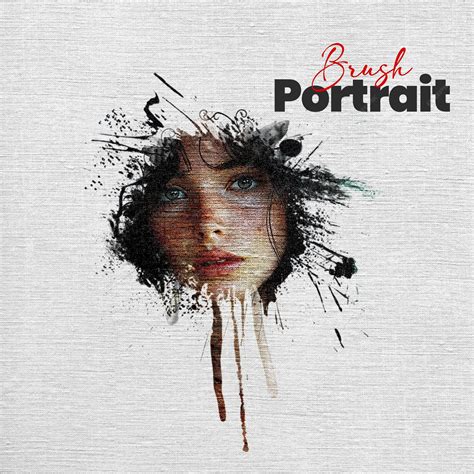Premium PSD | Brush effect photoshop template