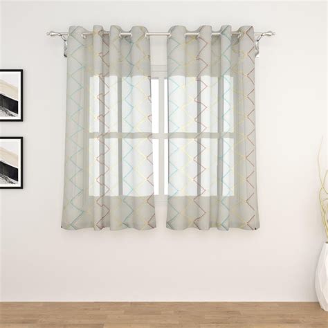Buy My Room Set of 2 Embroidered Sheer Window Curtains from Home Centre ...