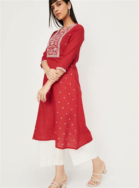 Buy Women Embroidered A-Line Kurta Online at just Rs. 899.0 ...