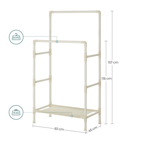 SONGMICS Clothes Rack, Metal Stand with 2 Hanging Rails and Storage ...