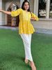 Buy Yellow Printed Cotton A-Line Kurti Online at Rs.532 | Libas