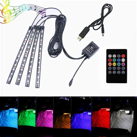 USB Computer RGB Led Light 4Pcs RGB Gaming LED Light Strip For PC Computer Case Decoration Gamer ...