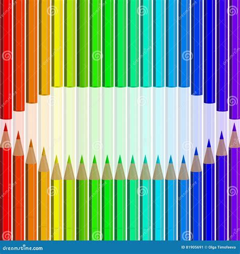 Set of colored pencils stock vector. Illustration of preschool - 81905691