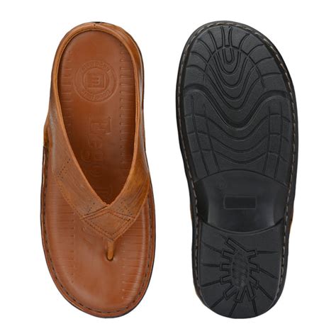 Eego Italy Men's Comfort Thong Slippers KM-3-TAN