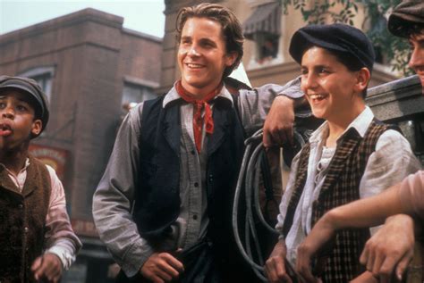 "Newsies" movie still, 1992. L to R: Ogie Banks, Christian Bale, Max ...