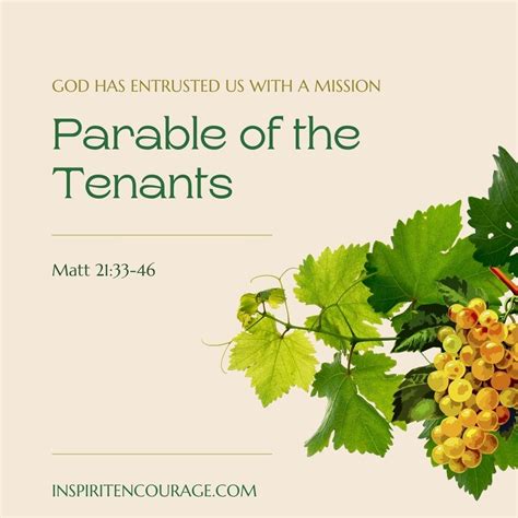 Parable of the Tenants - Matt 21:33-46 — InspiritEncourage