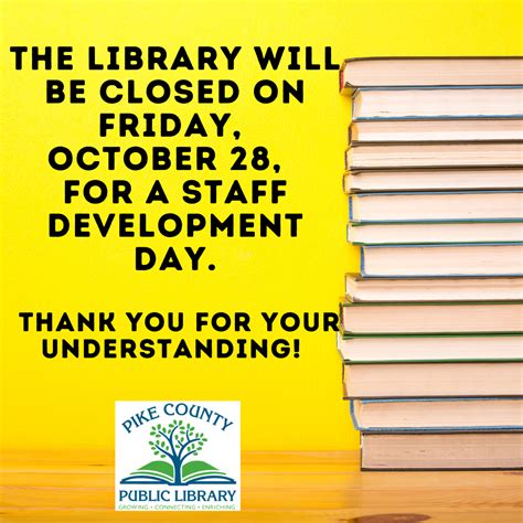 Library CLOSED - Staff Development Day - Pike County Public Library