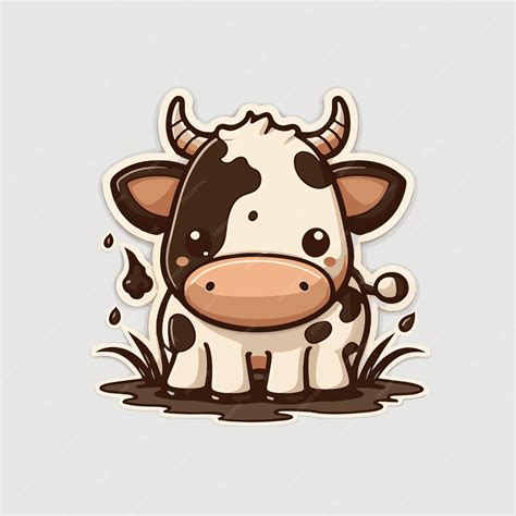 Premium Vector | Cute chibi cow kawaii illustration