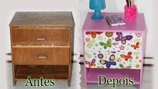 Decorando o quarto – Criado mudo com vidro líquido | Cantinho do Video