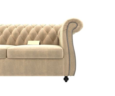 Buy Decordesk Cherish Velvet Fabric 2 Seater Chesterfield Sofa in Beige ...