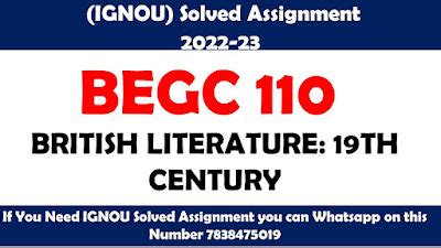 BEGC 110 Solved Assignment 2022-23