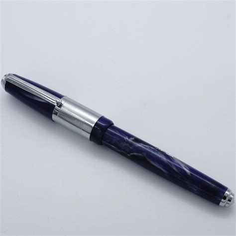 Oliver 71 Jumbo Blue Color Body With Sliver Trim Fine Nib Eye Dropper ...
