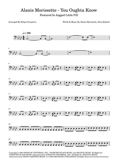 You Oughta Know (arr. Felipe Gonçalves) by Alanis Morissette Sheet Music for Instrumental Solo ...