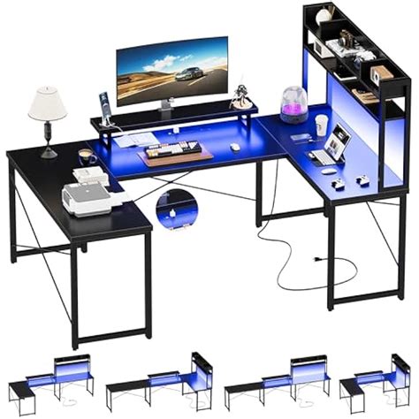 Unikito U Shaped Desk with Hutch, Reversible L India | Ubuy