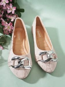 ICONICS Beige Textured Slip-On Women Ballerinas Bellies For Women - Buy ...