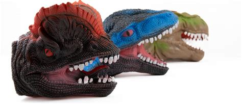 Buy Dinosaur Hand Puppets (3 Pack) Realistic Soft Rubber Interactive ...