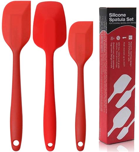 Buy Baskety Heat Resistant Silicone Spatulas Non Stick Coating with ...