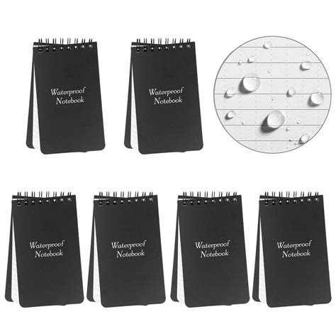 6 Pack Mini Spiral Notebooks, A7 Waterproof Notebook, Top-Opening ...