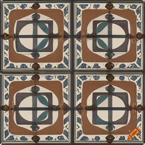 Retro floor tile pattern from the 70s on Craiyon