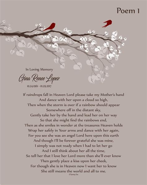 In Loving Memory Poems For Mom