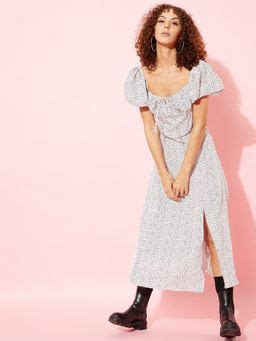 Buy ANVI Be Yourself Floral Print Ravera Crepe Midi Dress Online