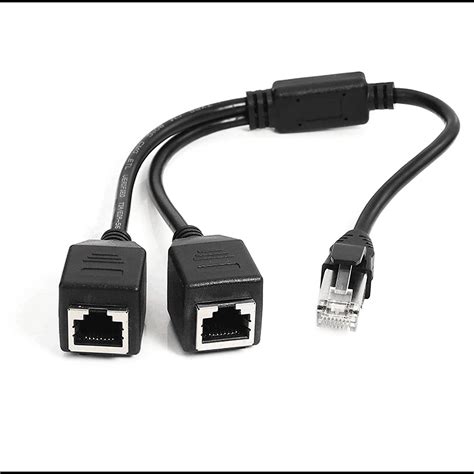 RJ45 Network 1 to 2 Port Ethernet Adapter Splitter, Male to Female LAN ...