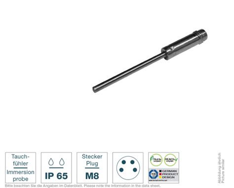 Temperature probe with M8 connector