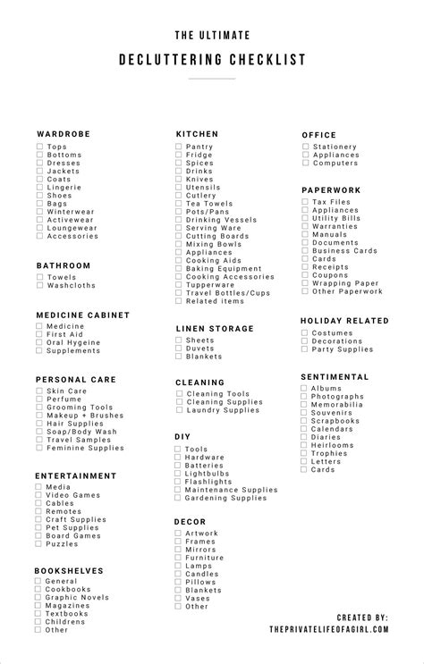 Declutter Home Checklist 的图像结果